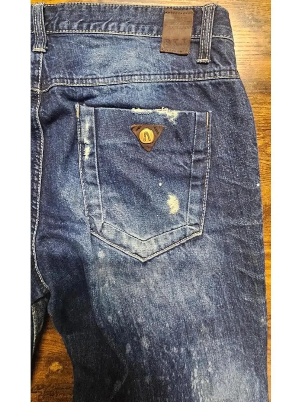 Buckaroo Jeans Mens Size 32x32 Indigo‎ Patches Destroyed Distressed Designer